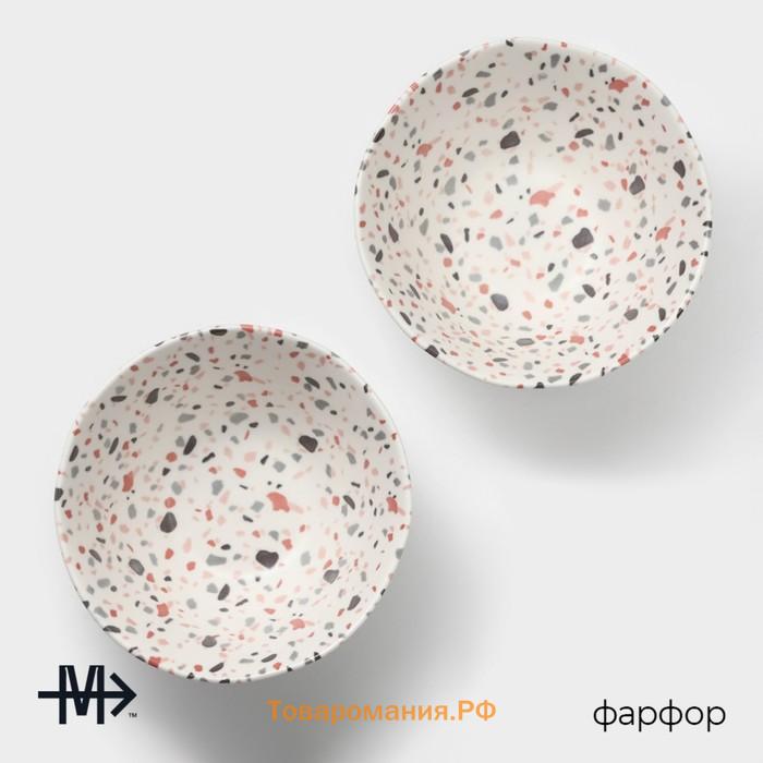 Салатники Magistro Terazzo, 700 мл, 16×7.4 см, набор 2 шт., фарфор, белые