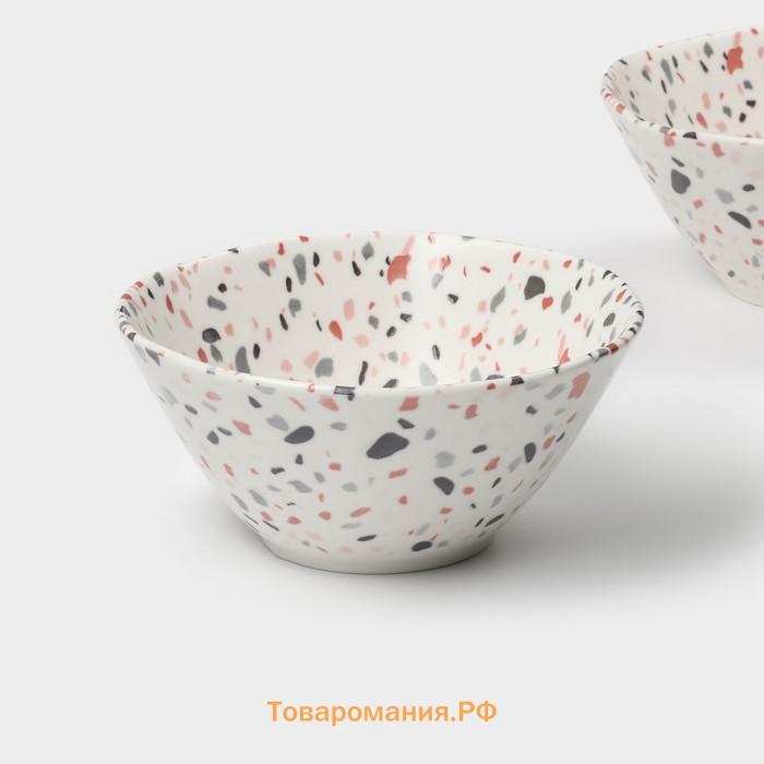 Салатники Magistro Terazzo, 700 мл, 16×7.4 см, набор 2 шт., фарфор, белые