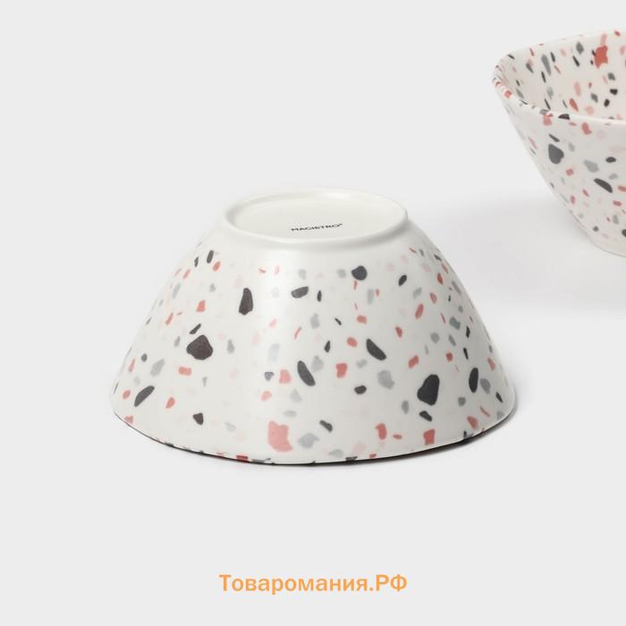 Салатники Magistro Terazzo, 700 мл, 16×7.4 см, набор 2 шт., фарфор, белые