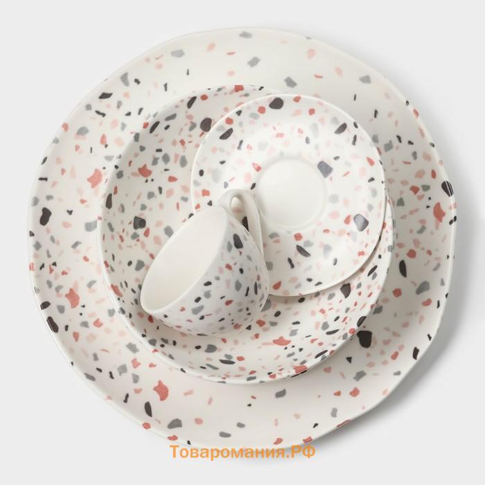 Салатники Magistro Terazzo, 700 мл, 16×7.4 см, набор 2 шт., фарфор, белые