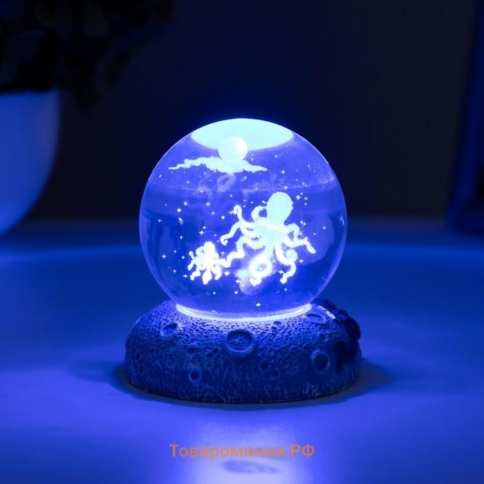 Фигурка светящаяся RISALUX «Осьминоги», LED-ночник, 1 Вт, USB, 6×6×8 см