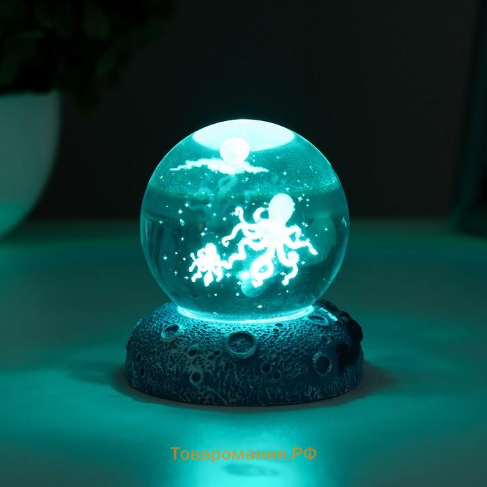 Фигурка светящаяся RISALUX «Осьминоги», LED-ночник, 1 Вт, USB, 6×6×8 см