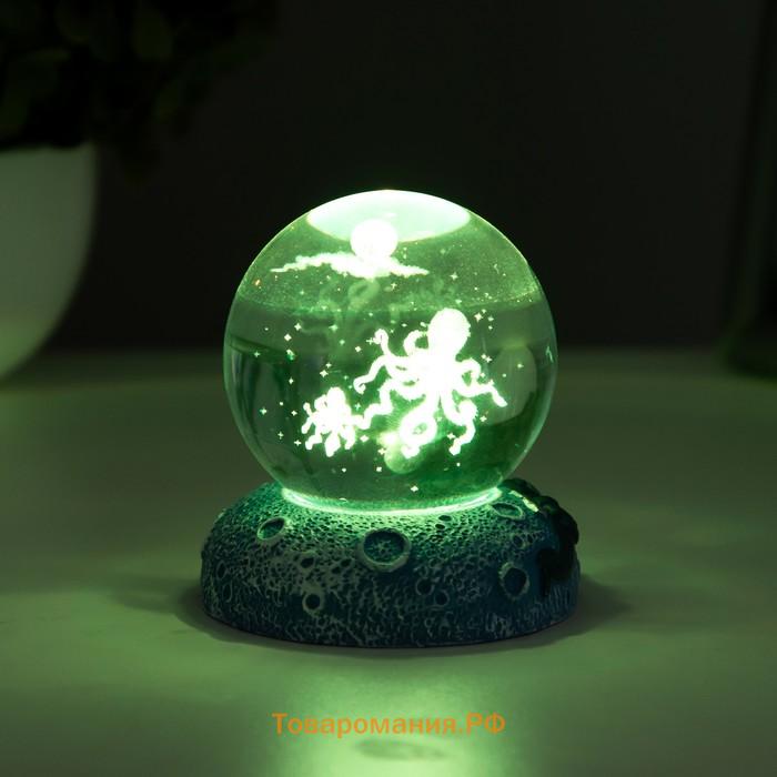 Фигурка светящаяся RISALUX «Осьминоги», LED-ночник, 1 Вт, USB, 6×6×8 см