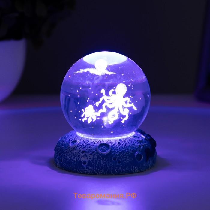 Фигурка светящаяся RISALUX «Осьминоги», LED-ночник, 1 Вт, USB, 6×6×8 см