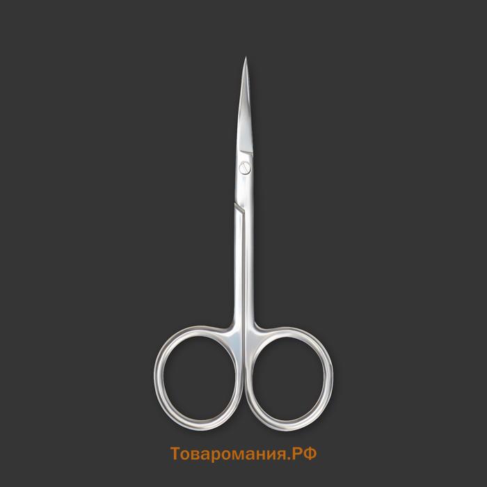 Ножницы маникюрные «Premium», для кутикулы, загнутые, узкие, 10 см, на блистере