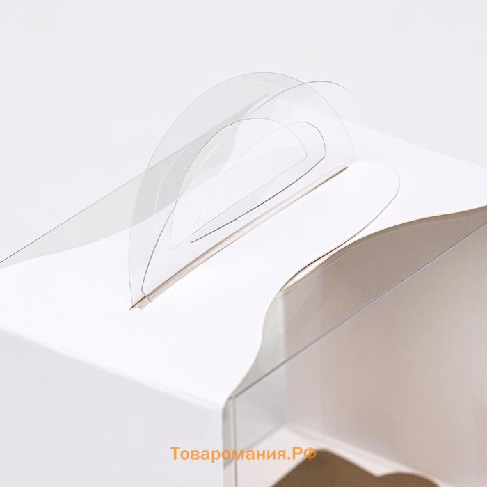 Кондитерская упаковка под пирожное, белая, 12×8×10 см