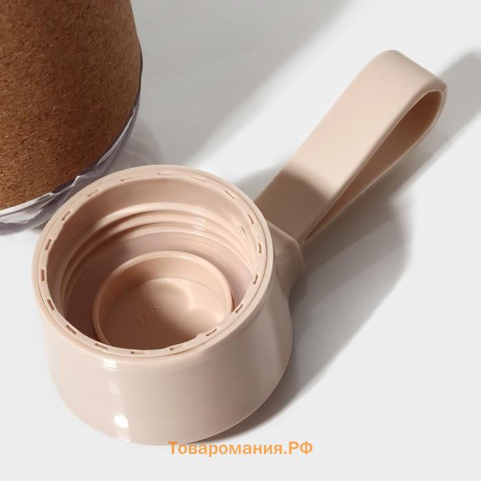 Бутылка для воды Magistro Cork, с элементами пробки, 610 мл, 7.5×7.5×22 см