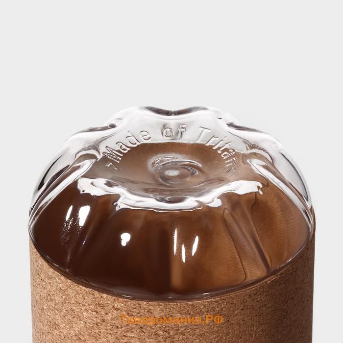 Бутылка для воды Magistro Cork, с элементами пробки, 610 мл, 7.5×7.5×22 см