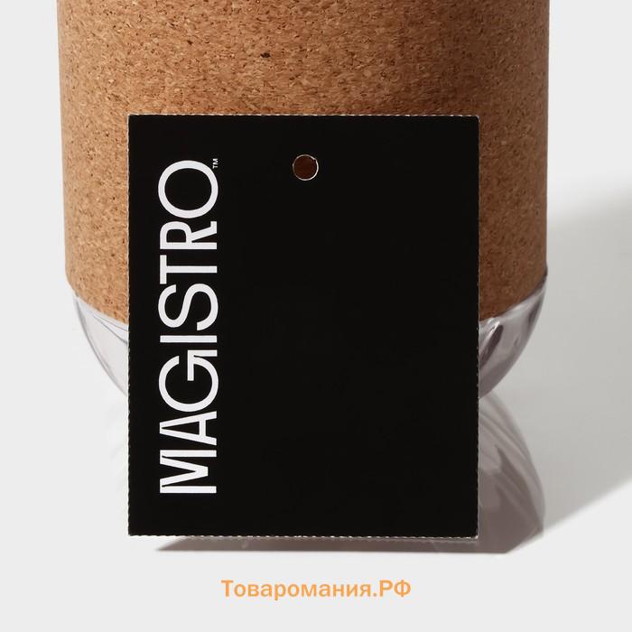 Бутылка для воды Magistro Cork, с элементами пробки, 610 мл, 7.5×7.5×22 см