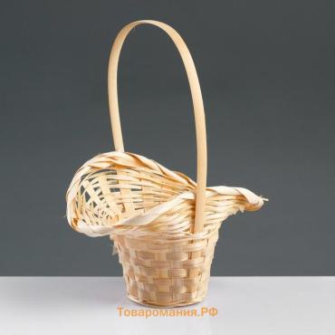 Корзина плетеная, бамбук, D21/13xH14/29см натуральный