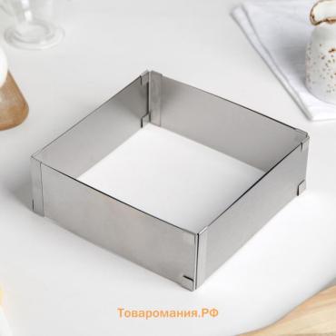 Форма для выкладки и выпечки с регулировкой размера, 15.5×28 см, h=5 см, серебристая