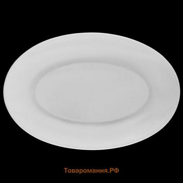 Блюдо овальное Wilmax Olivia, 13.5×20 см, фарфор, белое