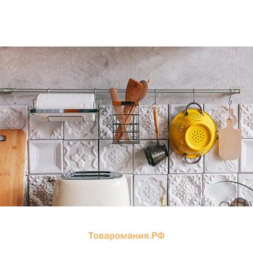 Рейлинговая система для кухни , базовый набор, 10 предметов, хромированная
