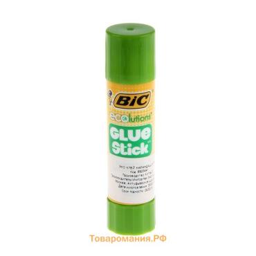 Клей-карандаш, 8 грамм, BIC "Ecolutions", твердый, с яблочным запахом, прозрачный, водно-спиртовая основа
