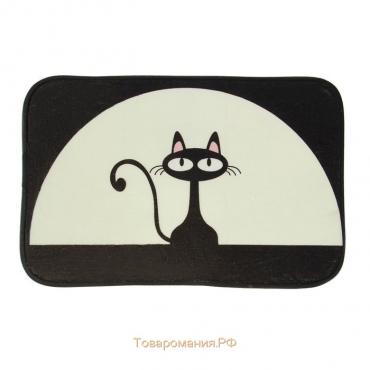 Коврик для ванной и туалета «Чёрная кошка», 40×60 см, цвет МИКС