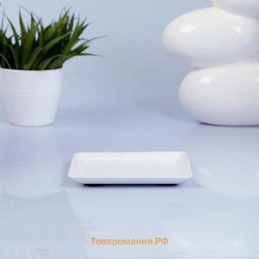 Подсвечник металл "Тарелка", 12,6х12,6х1,3 см, белый
