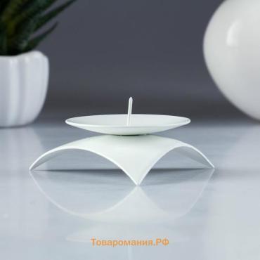 Подсвечник "Звездочка" металл на 1 свечу, 9х3,5 см, белый