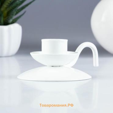 Подсвечник "Ретро" металл на 1 свечу, 10х4 см, белый