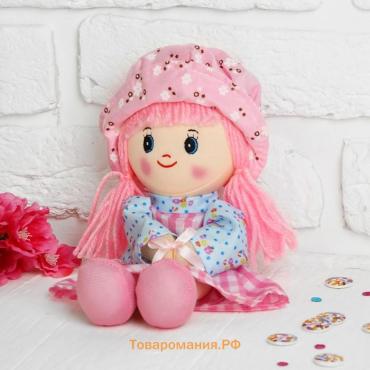 Мягкая кукла «Девочка», панамка в горошек, МИКС