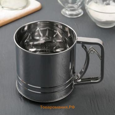 Просеиватель для муки , 2 уровня, серебристый