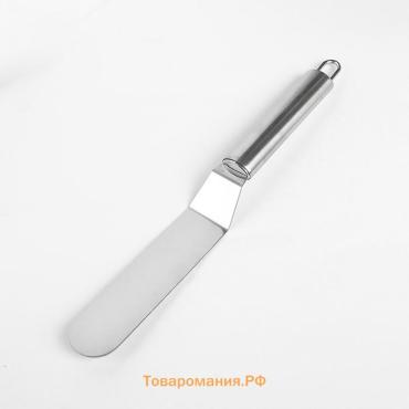 Кондитерская лопатка - палетка изогнутая , 26.5×3 см, рабочая часть 14.5 см, серебристая