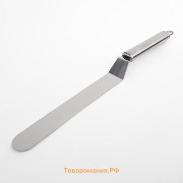 Кондитерская лопатка - палетка изогнутая , 31.5×3 см, рабочая часть 19.2 см, серебристая