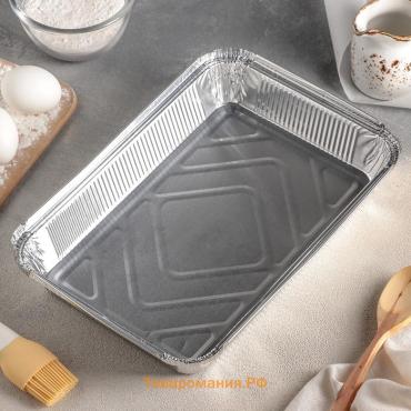 Форма для выпечки и запекания , 2.1 л, 31.5×21.5×6 см, фольга, серебристая