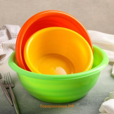 Набор мисок SparkPlast, 3 шт.: 1.2 л; 2.1 л; 3.2 л, пластик, МИКС
