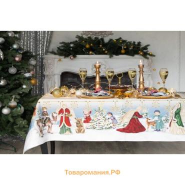 Набор новогодний столовый "Christmas time" Скатерть новогодняя 150х220см +/-3см с ГМВО, салфетка 40х40см-12шт, хл100%