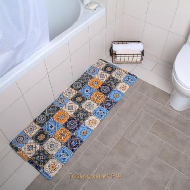 Коврик для ванной и туалета «Богемия», 45×120 см, мозаика