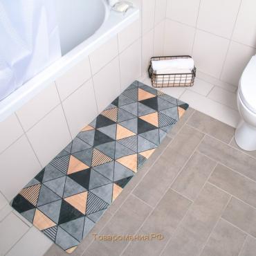 Коврик для ванной и туалета «Грэй», 45×120 см