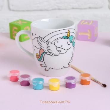 Роспись кружки красками (частичное заполнение) «Волшебный единорог»