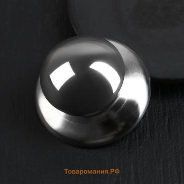 Ручка для крышки на посуду  «Металлик», d=5.5 см, серебристая