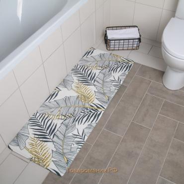 Коврик для ванной и туалета «Листья», 45×120 см