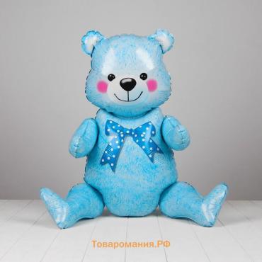 Воздушный шар фольгированный 36" «Мишка», голубой, под воздух