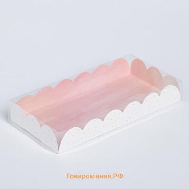 Коробка для печенья, кондитерская упаковка с PVC крышкой, «Цвети от счастья», 21 х 10.5 х 3 см