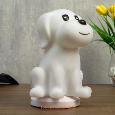 Фигурка светящаяся RISALUX «Собачка», от USB LED-ночник, RGB, батарейки 3×AAA, белый, 13×15xx20 см