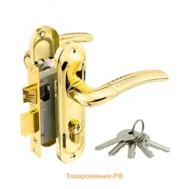 Замок врезной MARLOK 50/LA02-ЦМ70, межосевое 50 мм ключ/ключ PB, цвет золото