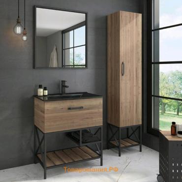 Зеркало Comforty «Бредфорд 75», 750×800 мм, цвет чёрный