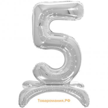 Шар воздушный фольгированный 32" 5, на подставке, серебро