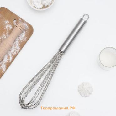 Венчик для взбивания с толстыми струнами KONFINETTA, 37×7 см, серебристый