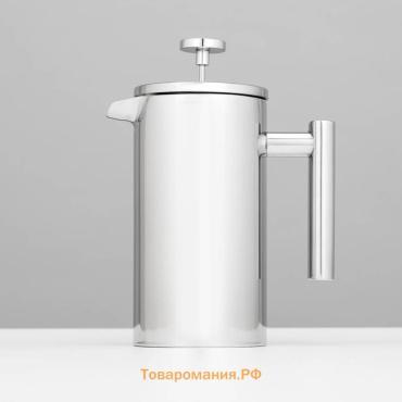 Френч-пресс «Моко», 1 л, нержавеющая сталь, хромированный