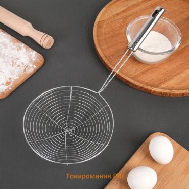 Шумовка  «Металлик», h=35.5 см, d=17 см, нержавеющая сталь, серебристый