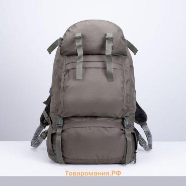 Рюкзак туристический, Taif, 65 л, отдел на молнии, 3 наружных кармана, цвет оливковый