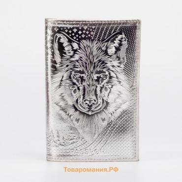 Обложка для паспорта, цвет серебряный