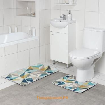 Набор ковриков для ванной и туалета «Гранулы», 2 шт, 50×80 см, 50×40 см