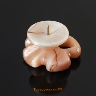 Подсвечник "Маргаритка" с каменной чашкой, 4,5х6 см, селенит