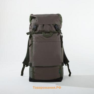 Рюкзак туристический, 50 л, отдел на стяжке шнурком, 3 наружных кармана, Huntsman, цвет хаки
