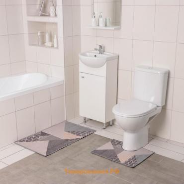 Набор ковриков для ванной и туалета «Дора», 2 шт, 50×80 см, 50×40 см
