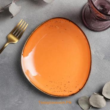 Блюдо фарфоровое для подачи Magistro «Церера», 18×15,6 см, цвет оранжевый